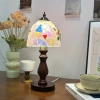 Decorative table lamp, seven-color glass shell ambient light, European and American retro bedroom bedside lamp, adjustable led light Application Scenario
